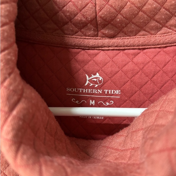 Southern Tide Quilted Pink Cowl Neck Sweatshirt - Picture 5 of 8